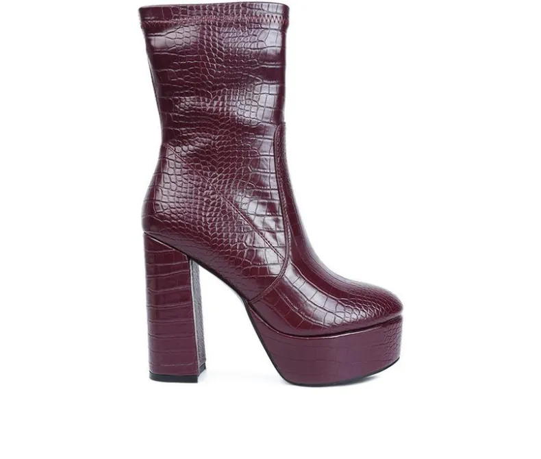 Dress>London Rag Women's Big Six Platform Heeled Booties
