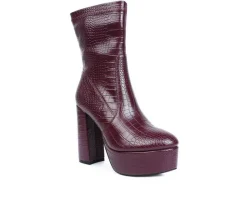 Dress>London Rag Women's Big Six Platform Heeled Booties