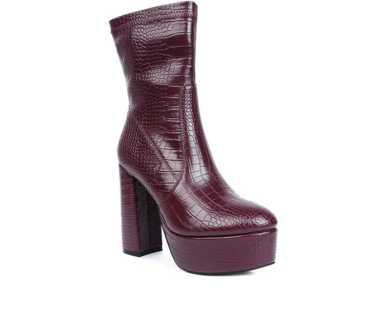 Dress>London Rag Women's Big Six Platform Heeled Booties