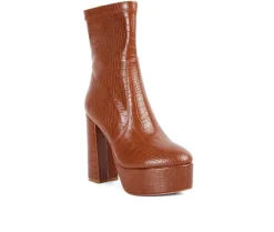 Dress>London Rag Women's Big Six Platform Heeled Booties