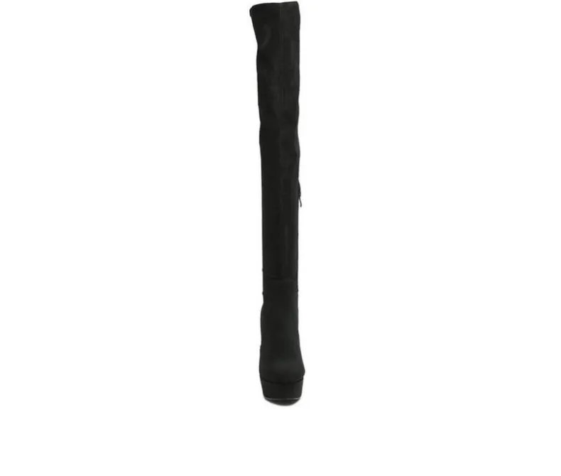 Dress>London Rag Women's Bubble Platform Knee High Boots
