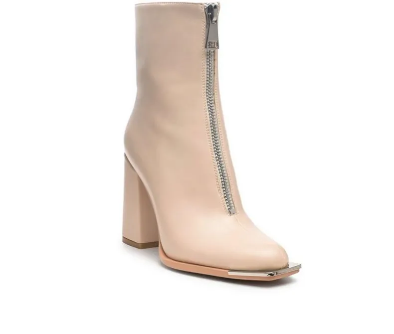 Dress>London Rag Women's Flower Blade Block Heel Booties