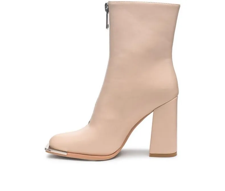 Dress>London Rag Women's Flower Blade Block Heel Booties