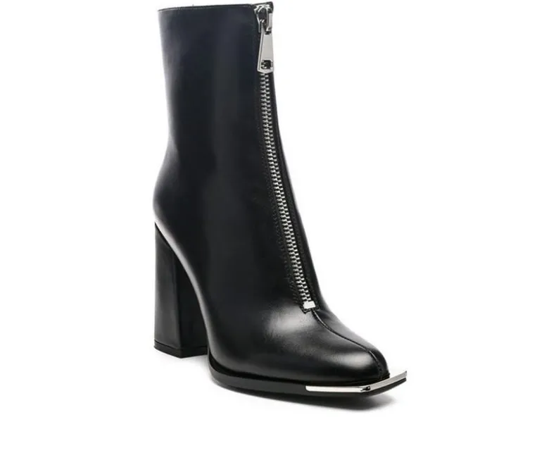 Dress>London Rag Women's Flower Blade Block Heel Booties