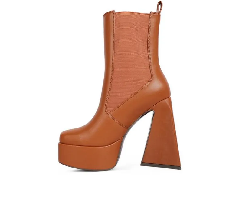 Dress>London Rag Women's Frosty Platform Heeled Booties