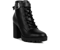 Lace Up|Dress>London Rag Women's Grahams Platform Heeled Combat Boots