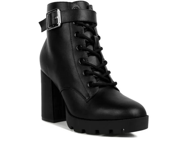 Lace Up|Dress>London Rag Women's Grahams Platform Heeled Combat Boots