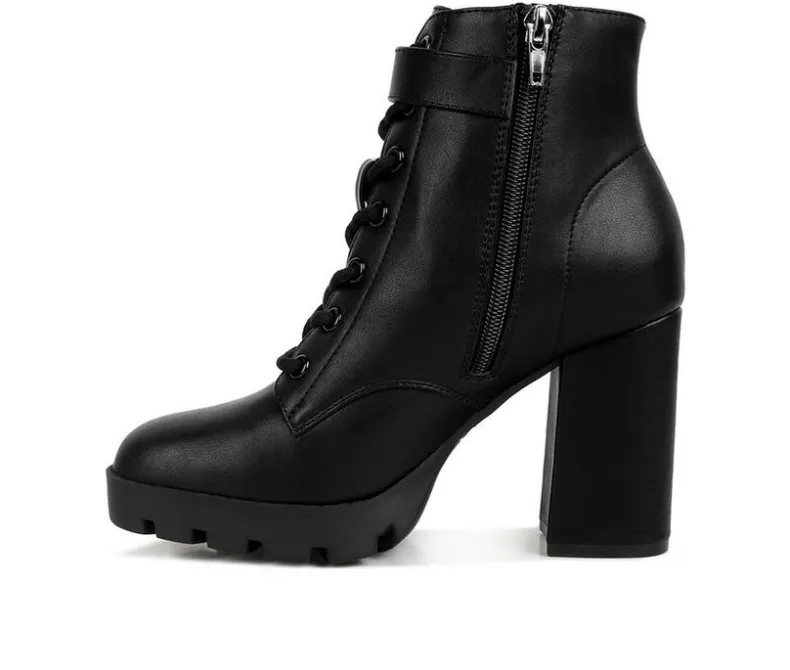 Lace Up|Dress>London Rag Women's Grahams Platform Heeled Combat Boots