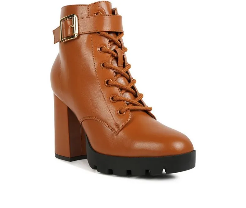 Lace Up|Dress>London Rag Women's Grahams Platform Heeled Combat Boots