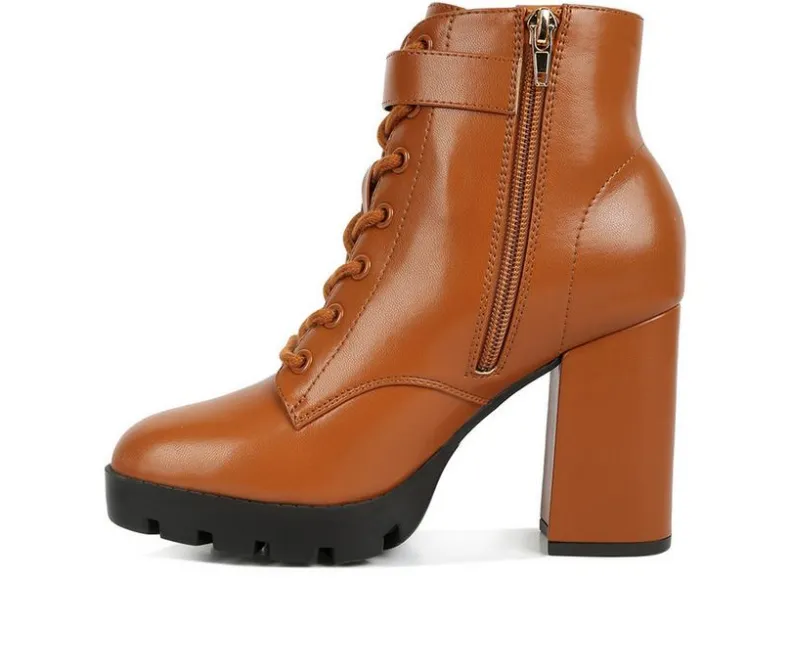 Lace Up|Dress>London Rag Women's Grahams Platform Heeled Combat Boots
