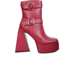 Dress>London Rag Women's Hot Cocoa Platform Heeled Booties