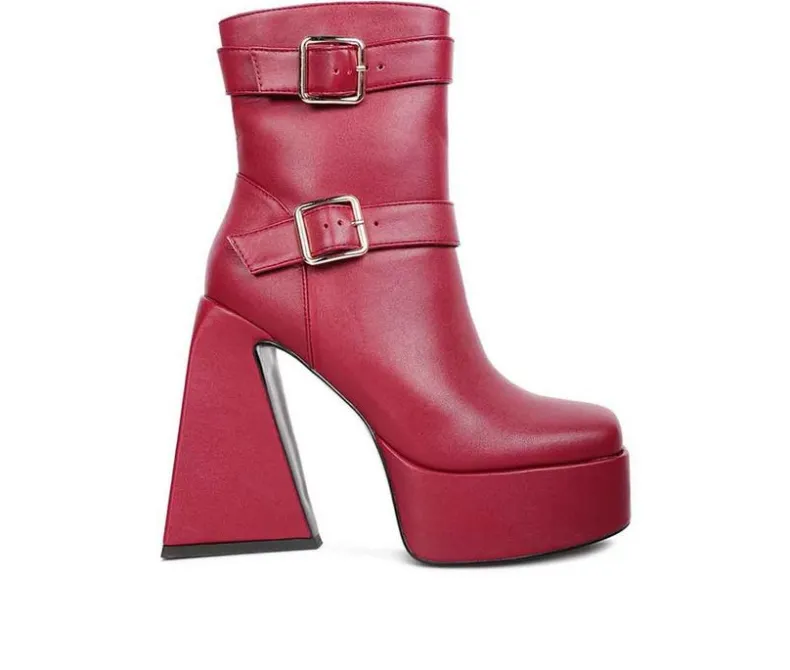 Dress>London Rag Women's Hot Cocoa Platform Heeled Booties