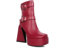 Dress>London Rag Women's Hot Cocoa Platform Heeled Booties