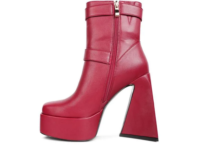 Dress>London Rag Women's Hot Cocoa Platform Heeled Booties