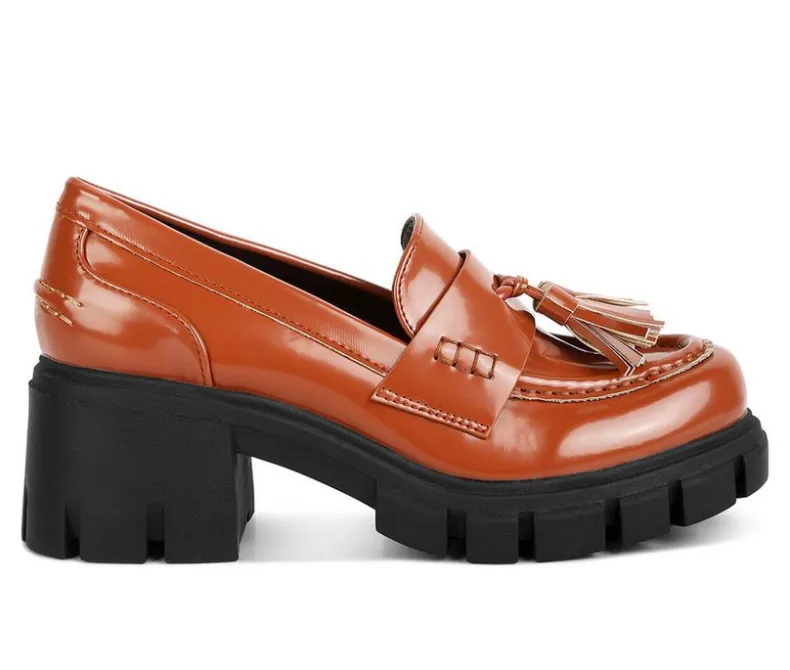 Loafers & Oxfords>London Rag Women's Jonah Chunky Heeled Loafers