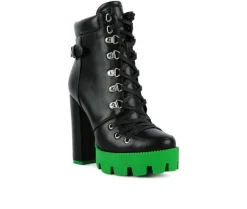 Moto|Lace Up>London Rag Women's Larch Lace Up Platform Booties