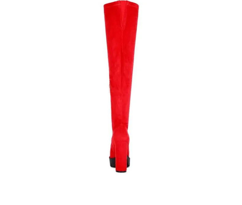 Dress>London Rag Women's Maple Over The Knee Heeled Boots