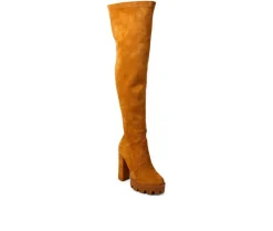 Dress>London Rag Women's Maple Over The Knee Heeled Boots