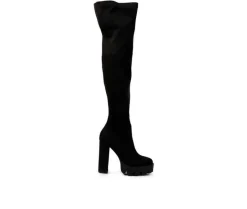 Dress>London Rag Women's Maple Over The Knee Heeled Boots