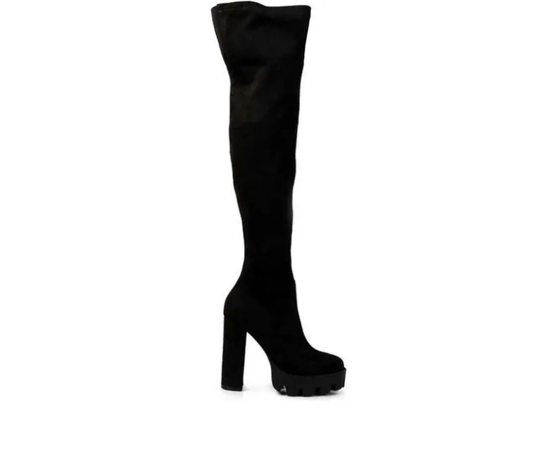 Dress>London Rag Women's Maple Over The Knee Heeled Boots