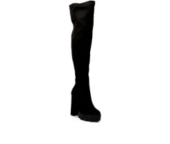 Dress>London Rag Women's Maple Over The Knee Heeled Boots