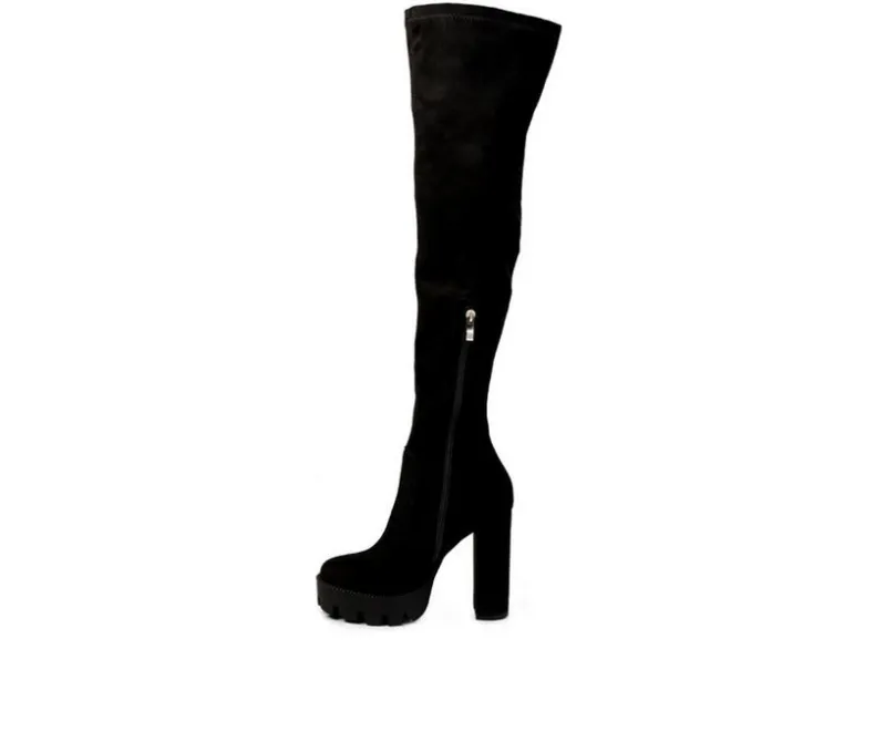 Dress>London Rag Women's Maple Over The Knee Heeled Boots