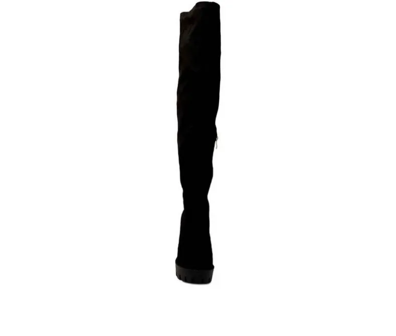 Dress>London Rag Women's Maple Over The Knee Heeled Boots