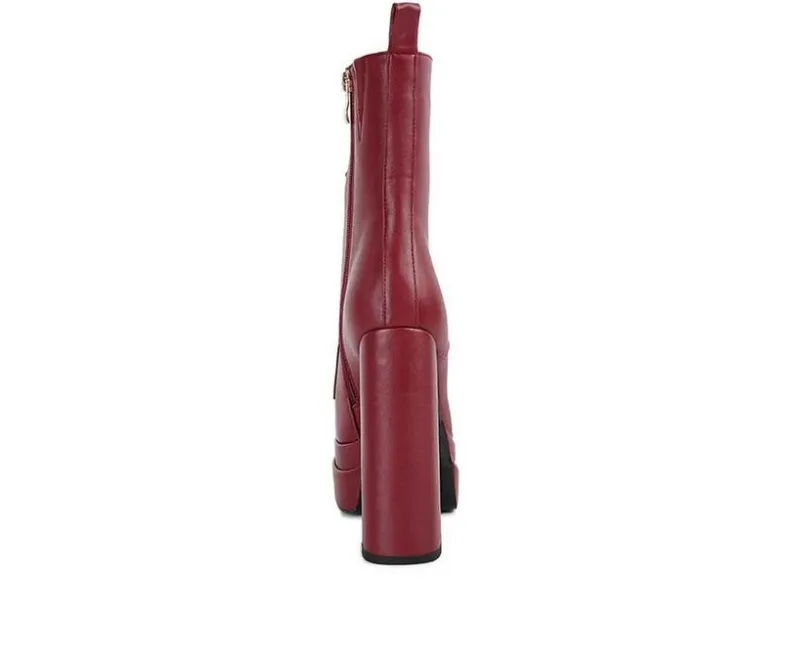 Lace Up|Dress>London Rag Women's Meows Lace Up Platform Heeled Boots