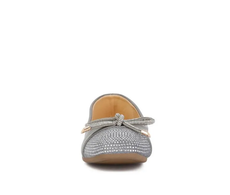 Flats>London Rag Women's Rhinestone Toe Cap Flats