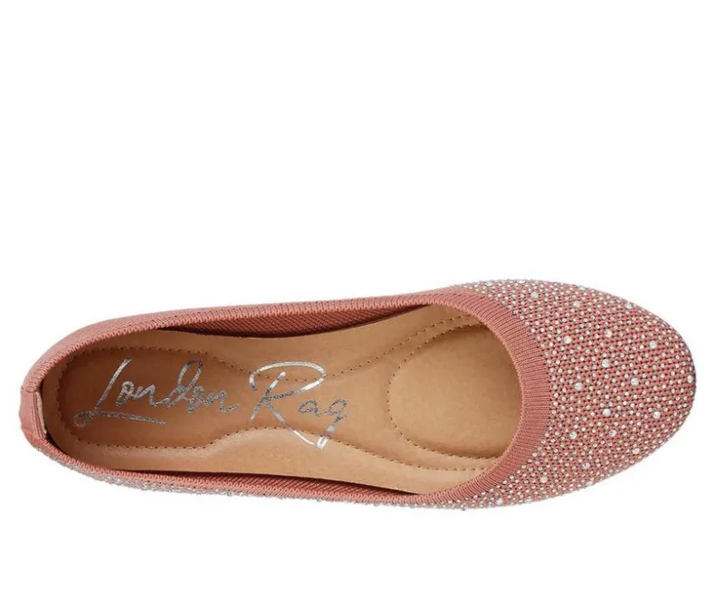 Flats>London Rag Women's Rhinestone Ballet Flats