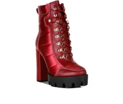 Lace Up|Dress>London Rag Women's Scotch Lace Up Heeled Booties