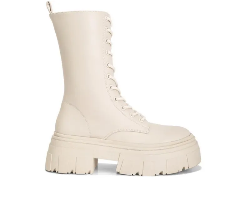 Lace Up>London Rag Women's Tatum Mid Calf Combat Boots