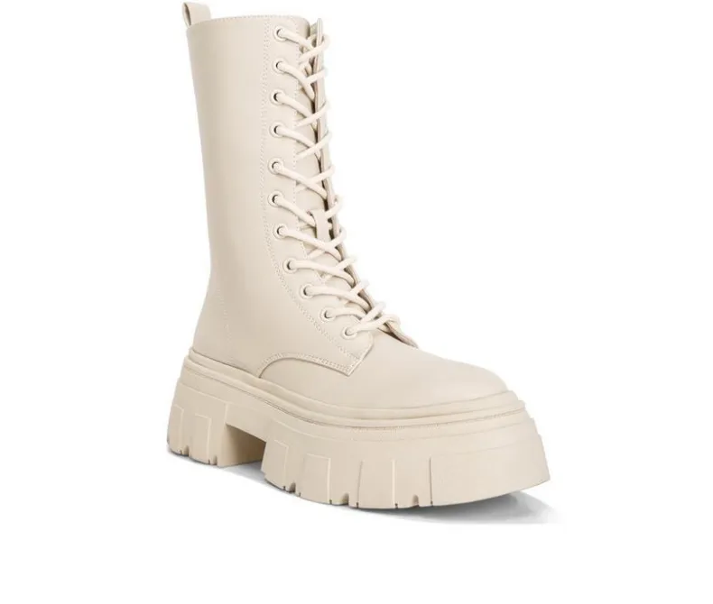 Lace Up>London Rag Women's Tatum Mid Calf Combat Boots