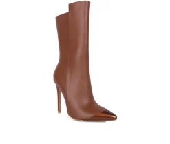 Dress>London Rag Women's Twitch Mid Calf Stiletto Booties