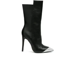 Dress>London Rag Women's Twitch Mid Calf Stiletto Booties