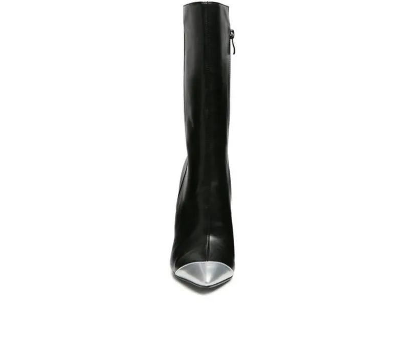Dress>London Rag Women's Twitch Mid Calf Stiletto Booties
