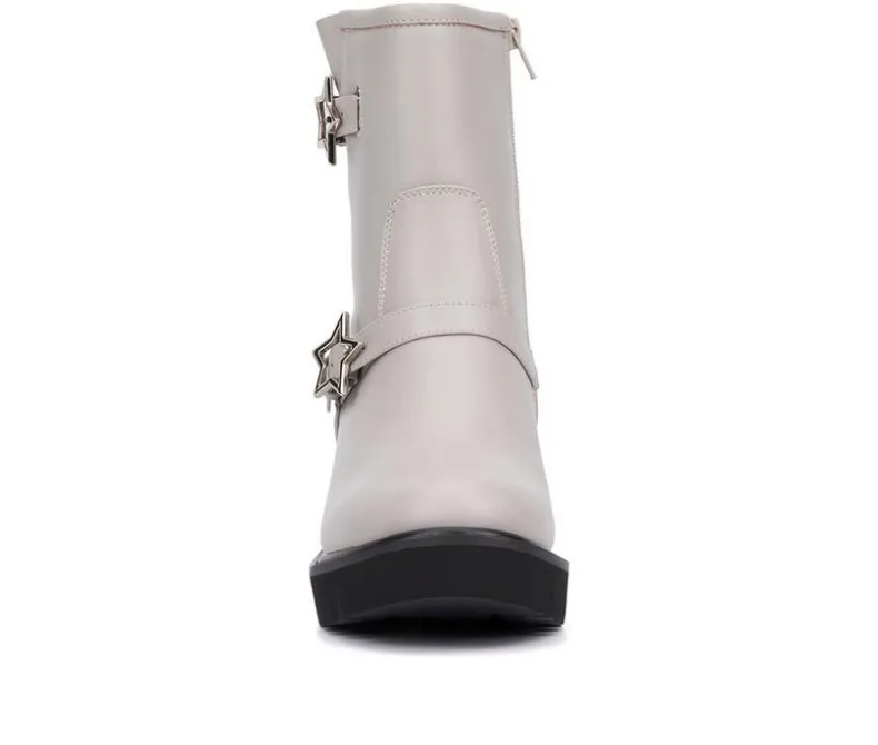 Moto>Olivia Miller Women's Neptune Mid Calf Boots