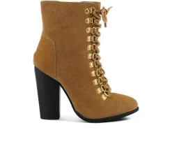 Lace Up|Dress>Rag & Co Women's Goose Lace Up Heeled Booties