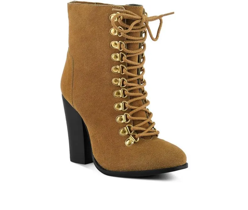 Lace Up|Dress>Rag & Co Women's Goose Lace Up Heeled Booties