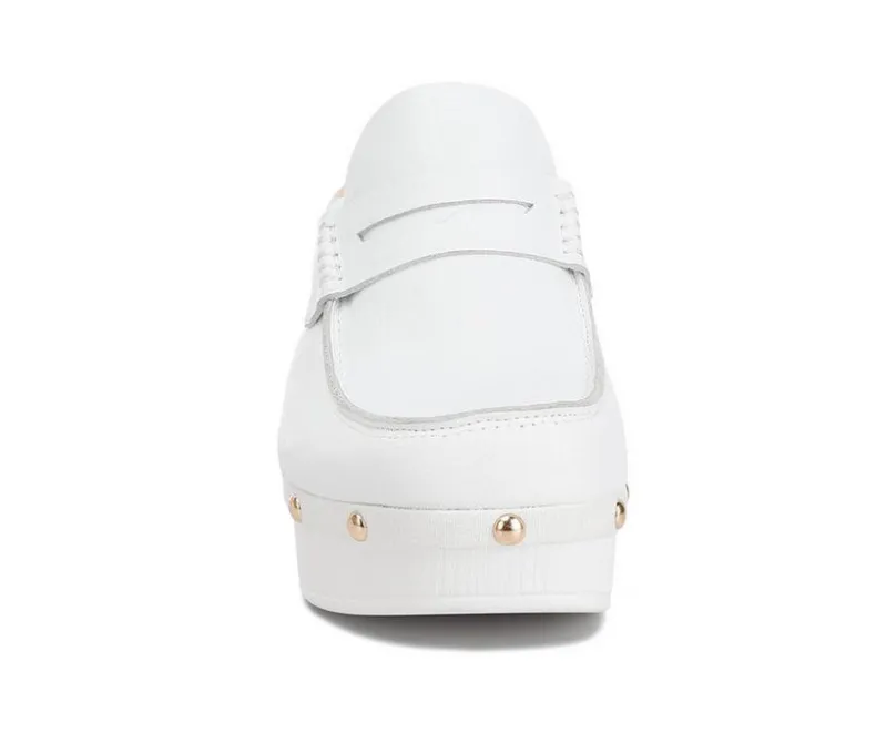 Pumps & Heels|Clogs & Mules>Rag & Co Women's Lyrac Recycled Leather Platform Clogs