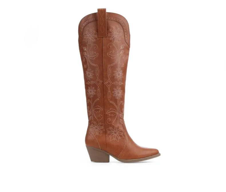 Wide Calf|Tall>Sugar Women's Tammy Floral Western Boots